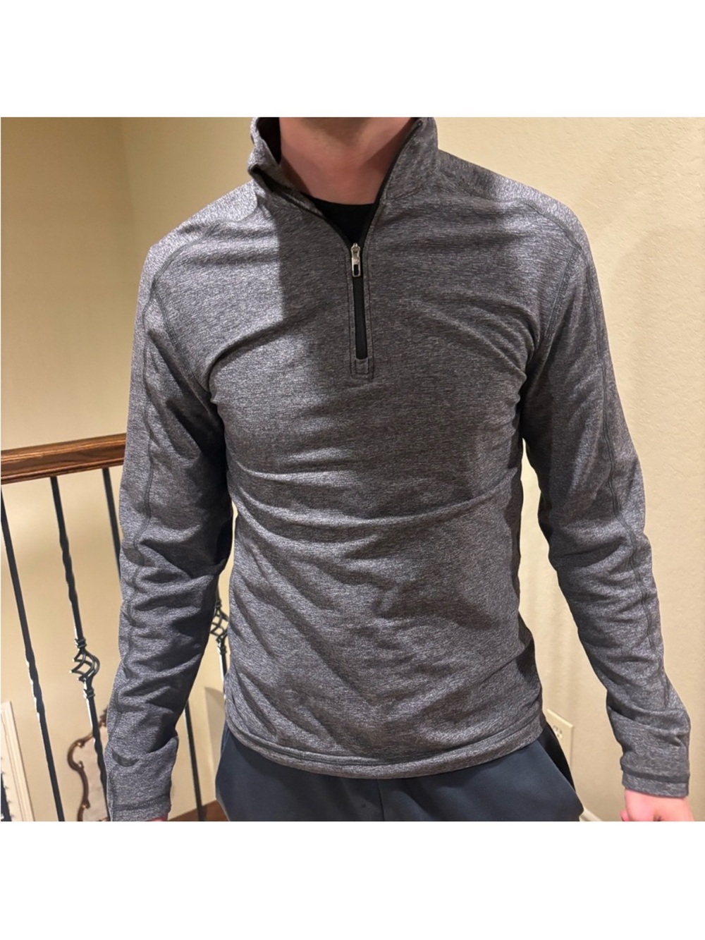 lululemon athletica Men's Heathered Gray Quarter-Zip Pullover